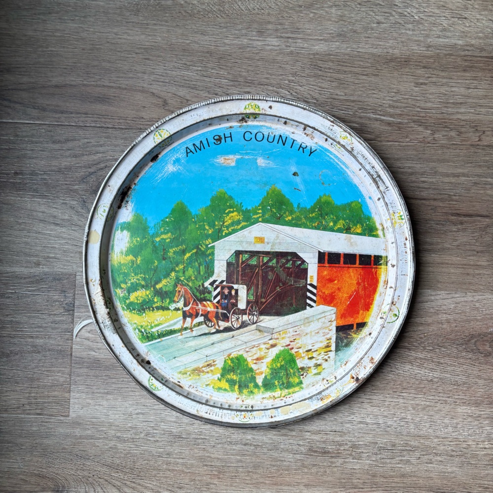 Amish Country Wall Decor Plate with Scenic Design